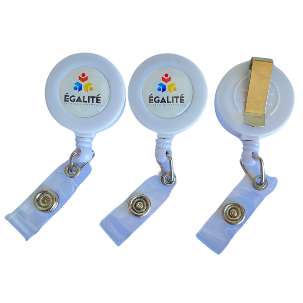 Kit 30 Porta Crachá Roller Clip Personalizados com Cordinha  Ioiô