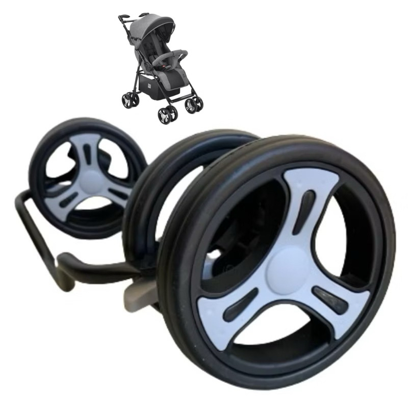 Par de Rodas Traseira com Freio Original para Carrinho de Bebê Flick Multikids Baby Rodinha de Trás