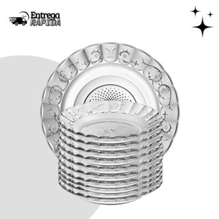 Conjunto com 12 Pratos Fundos Egípcios de Vidro 21,5cm – Design em Alto Relevo, Sofisticado em Oferta na Shopee