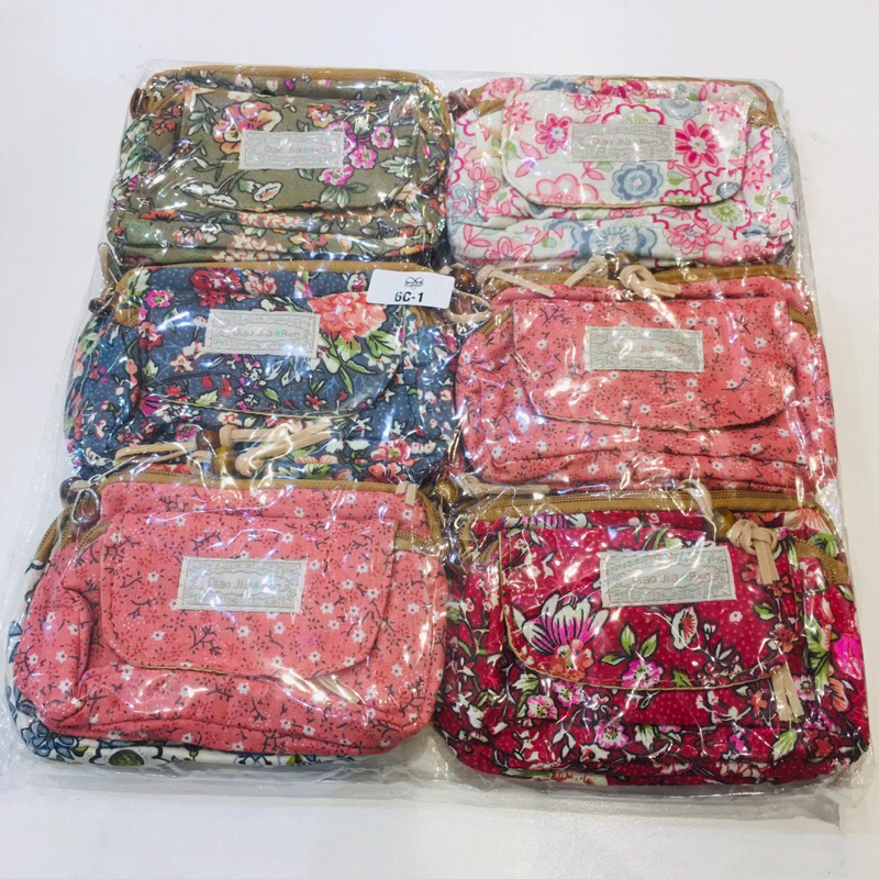 Bolsa Carteira Feminina Floral Com Zíper/ Porta Moedas/ Cartões e Documentos/ 3 Divisórias/ Pequena e Elegante