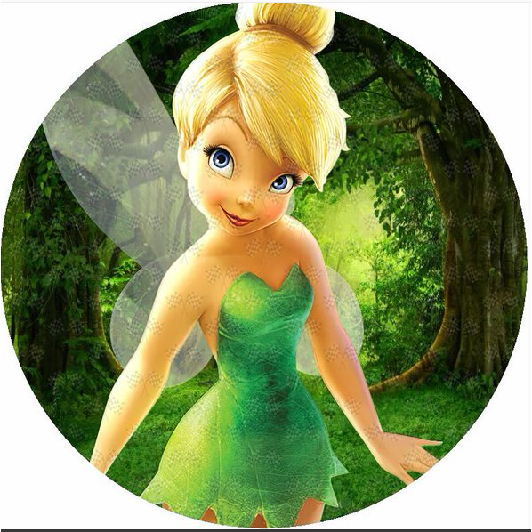 PAINEL DE FESTA TEMA SININHO TINKER BELL, Polly pocket  REDONDO SUBLIMADO NO TECIDO COM ACABAMENTO EM ELASTICO.