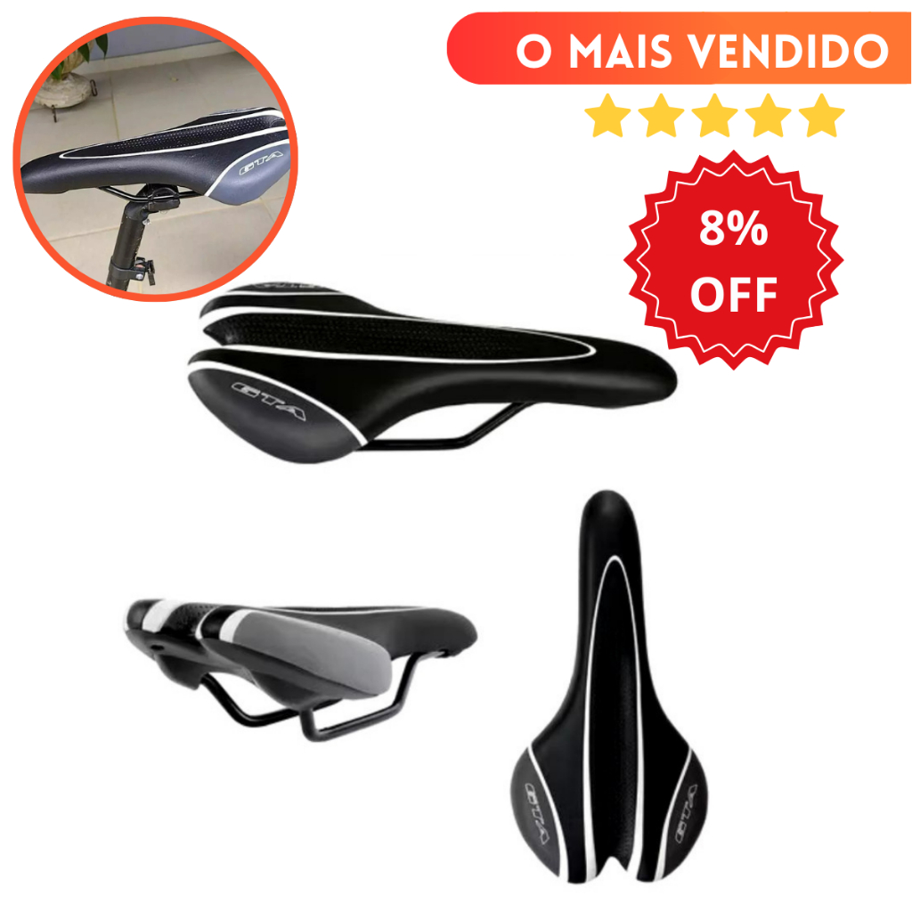 Selim/Banco bike bicicleta MTB gravel speed gta nx preto/cinza 275mm x 145mm Barato Envio rápido em Oferta na Shopee