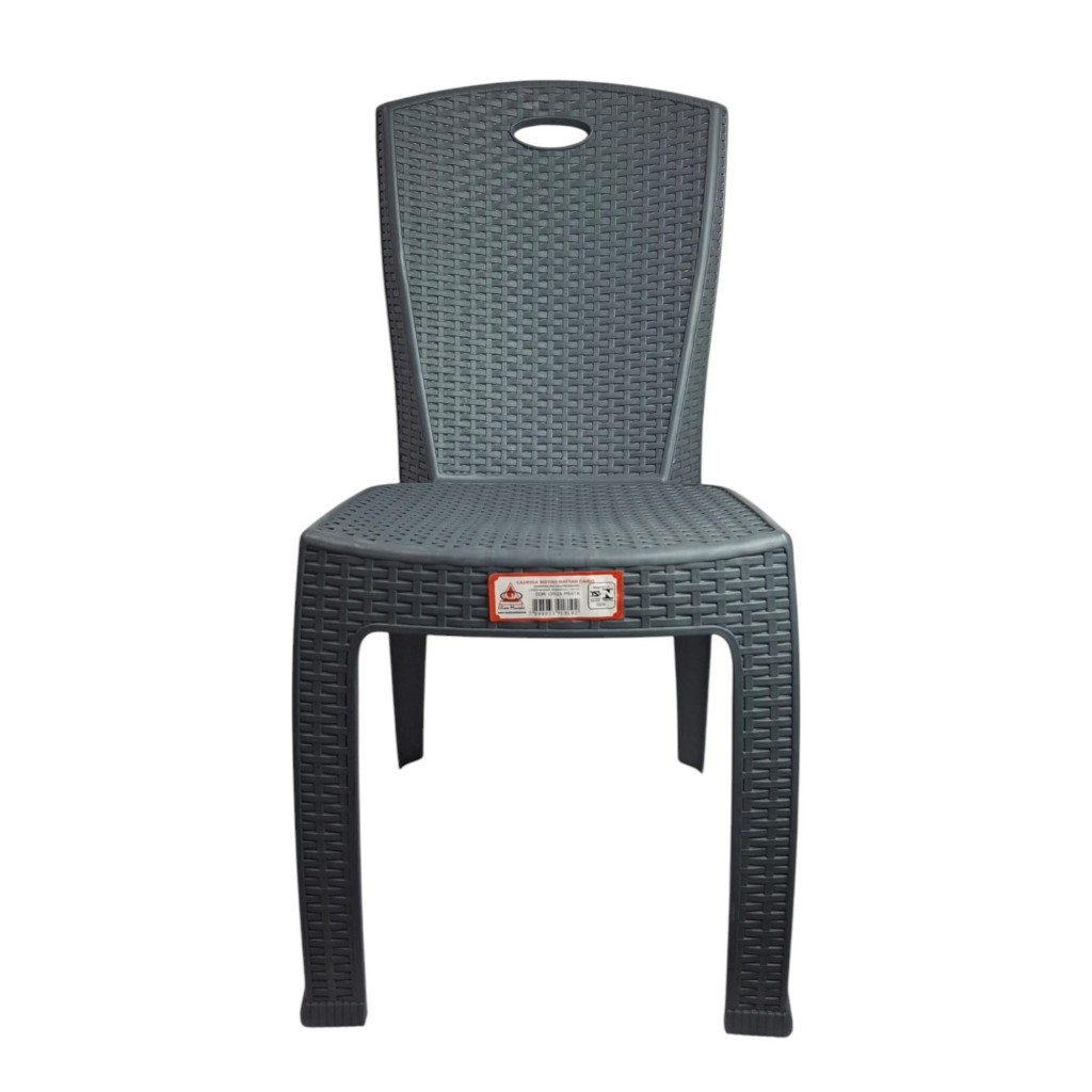 Cadeira Bistro Rattan Cairo Jardim Área Externa Cinza