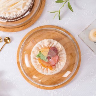 Boleira Com Tampa Acrílico Porta Bolos Doceira De Bambu Grande Cúpula Torta Pão Suporte Confeiteiro em Oferta na Shopee