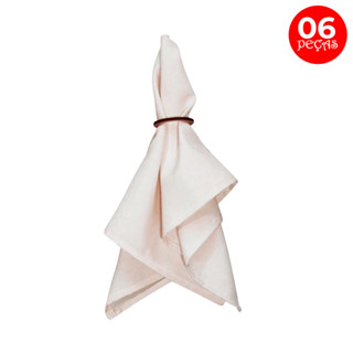 Kit 6 Peças Guardanapo Tecido Oxford Liso Palha com Bainha para Mesa Posta em Oferta na Shopee