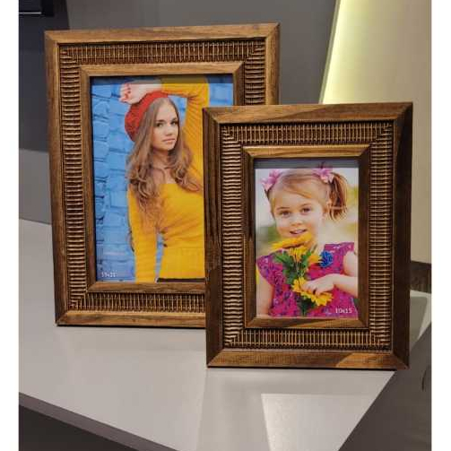 kit Dois Porta Retratos Moderno Super Luxo Com Vidro p/ fotos 10x15 e 15x21 Aparador Decoração