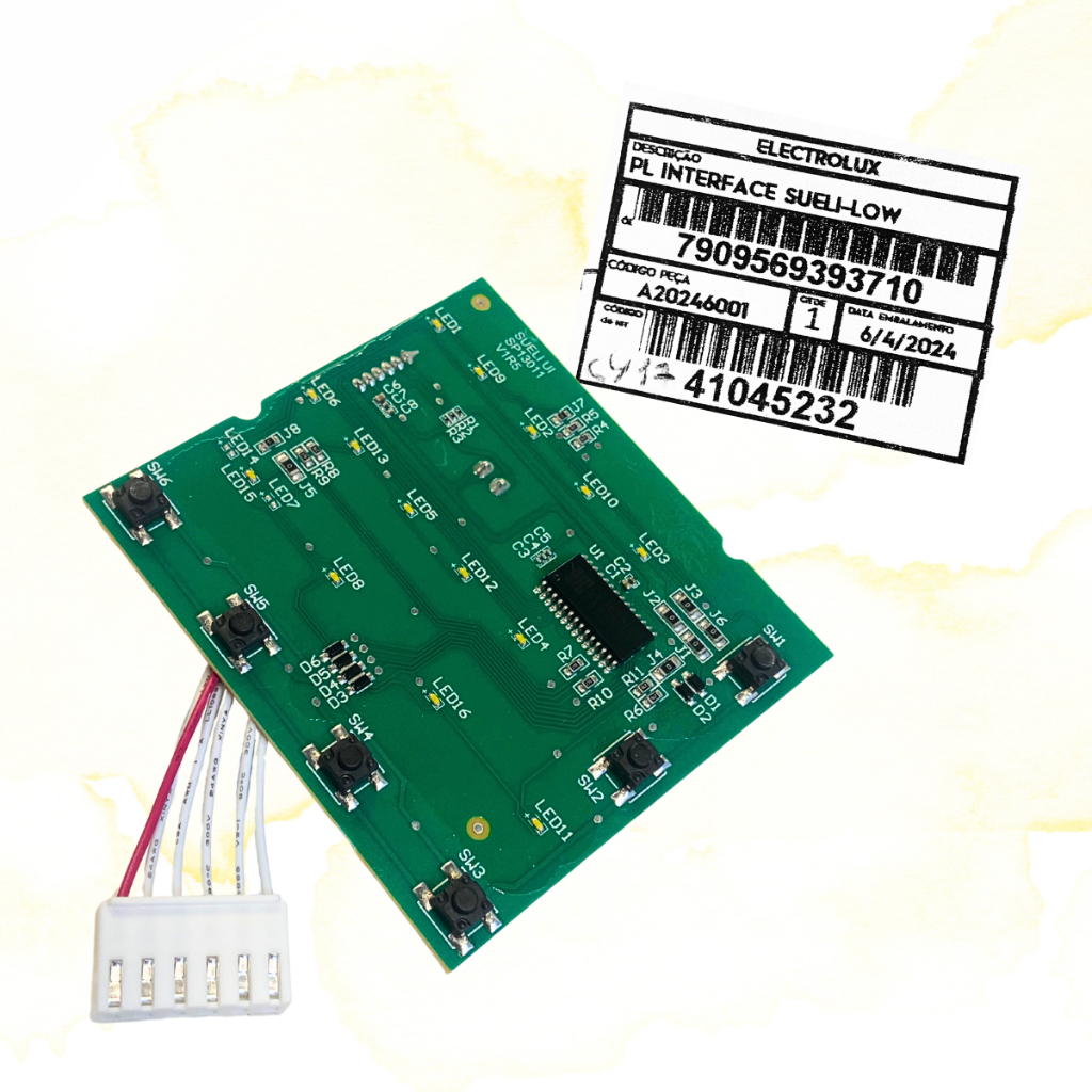 Placa Interface Lavadora Electrolux Led13/14/15/17 - A20246001 Original