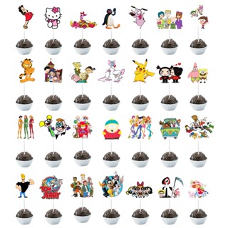 Tags Toppers de Docinhos Desenhos Anos 2000 y2k Decoração Festa Cartoon em Oferta na Shopee