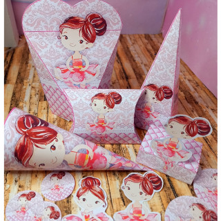 Kit festa BAILARINA AQUARELA 170 itens com nome e idade - Lembrancinhas Personalizadas - Personalizados festa em Oferta na Shopee