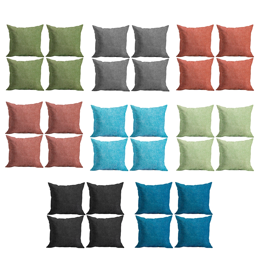 Kit Capas De Almofada Em Microfibra 43x43cm Linho Em Relevo 4 Peças - Rio Home - Home & Living
