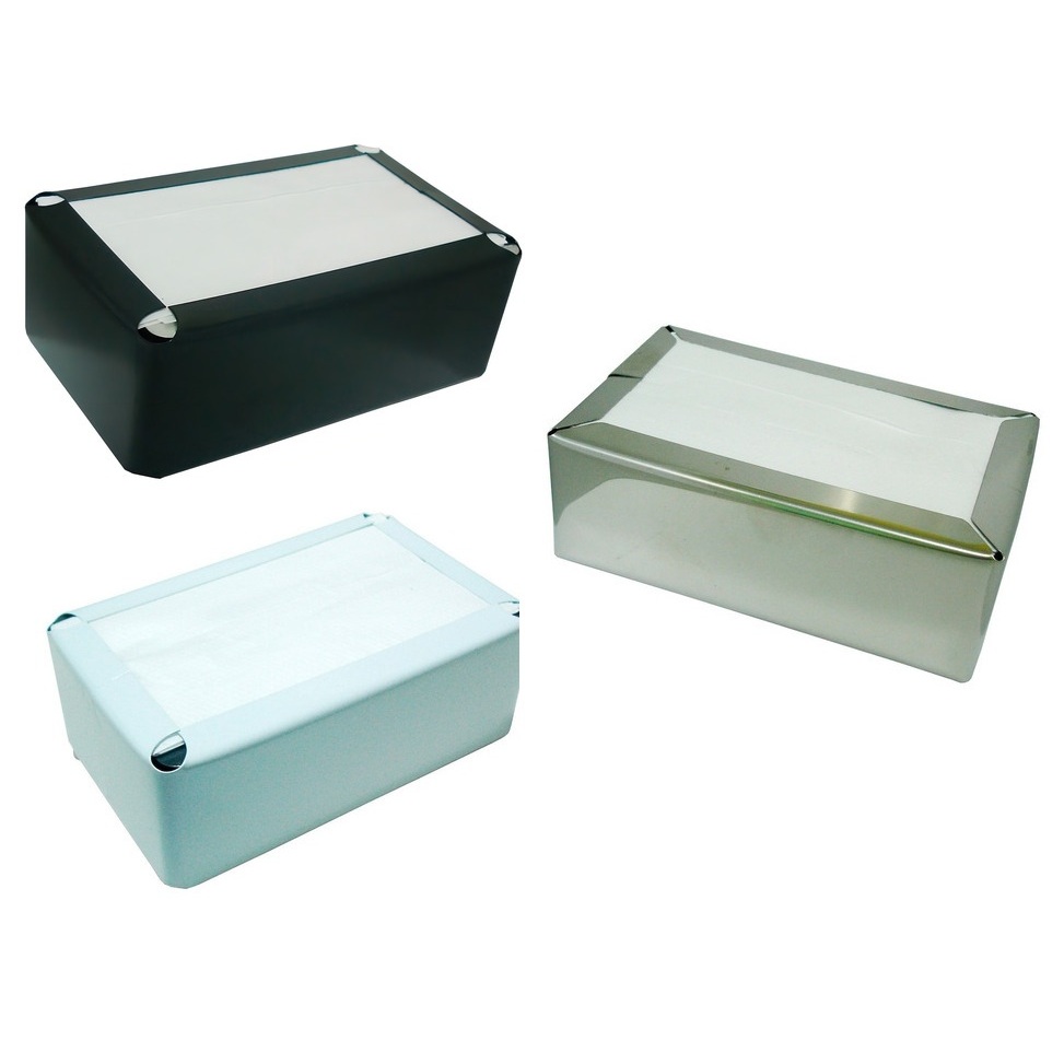 Porta Guardanapo Deitado  AÇO INOX EPÓXI BRANCO PRETO E CRISTAL Envio Rápido