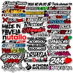 Kit com 50 Adesivos de Frases Variadas do Momento para Carro, Moto, Caderno, Notebook
