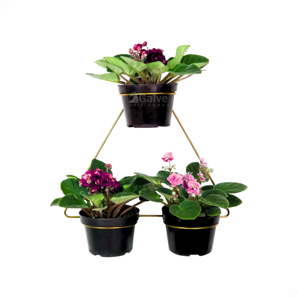 Suporte Violeta Triangulo Escada Metal de Parede Escadinha Plantas Flores Violeteiro Para Vasos