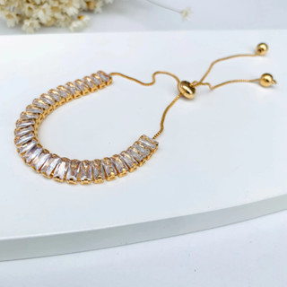 pulseira de zircônia rafas cristal ajustavel banhada em Oferta na Shopee