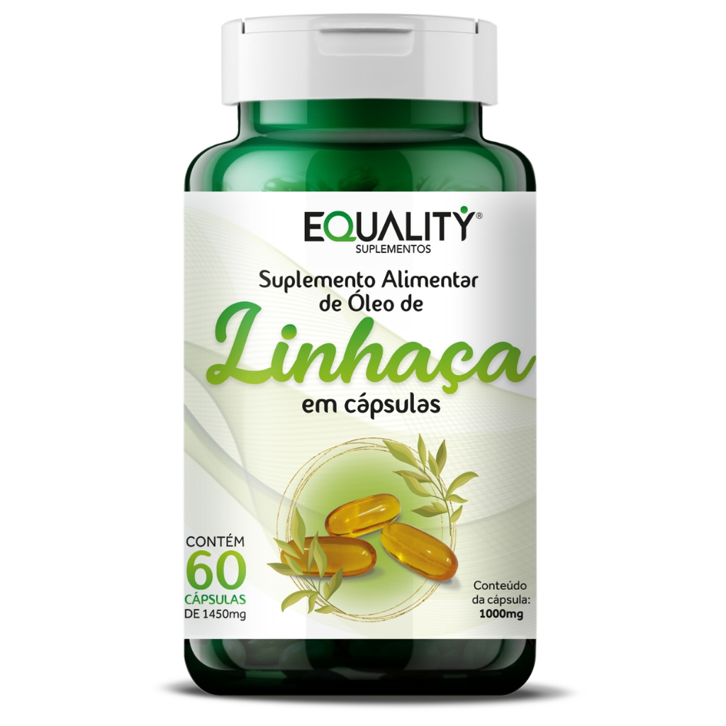Óleo de Linhaça 1450 mg Prensado a frio - 60 cápsulas em Oferta na Shopee