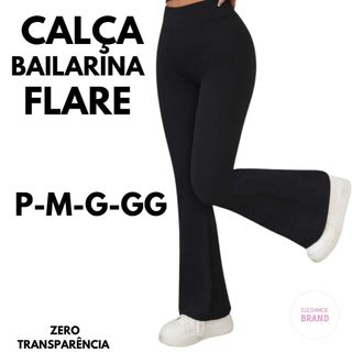 Calça Legging Flare Cintura Alta Bailarina Suplex Modela Bumbum