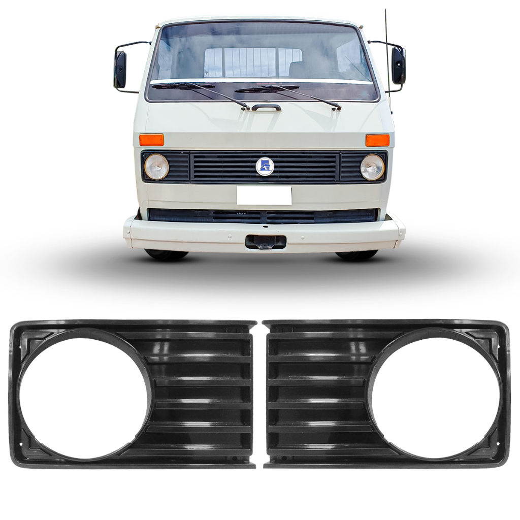 Moldura Farol Grade Caminhão Vw 6-90 7-90 Furo Redondo 1984 a 1994 T00853656C T00853655C
