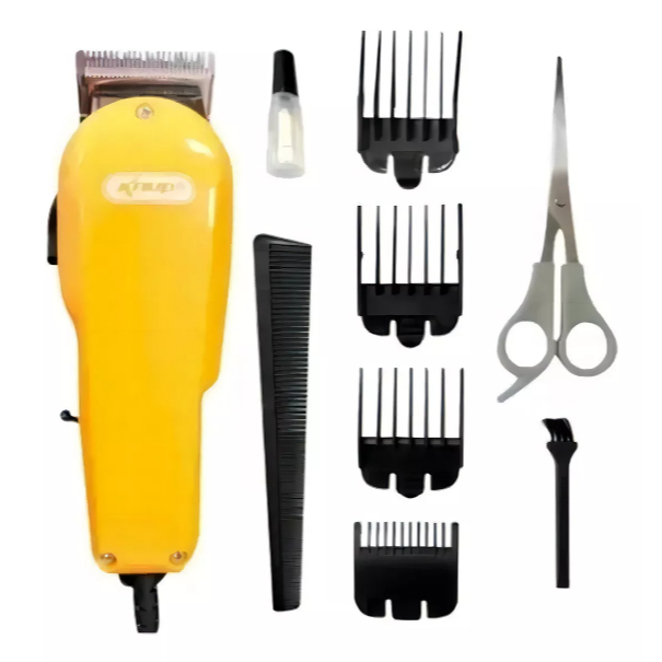 Maquina Cortar Cabelo Profissional Alta Precisão 110v E 220v Cor Amarelo 220v