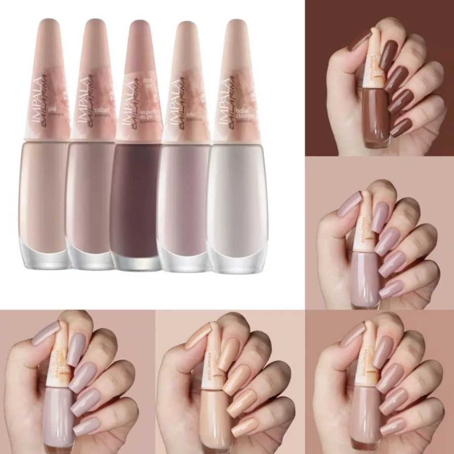IMPALA Bailarina: Kit com 5 Esmaltes Tons Nude da Coleção Bailarina