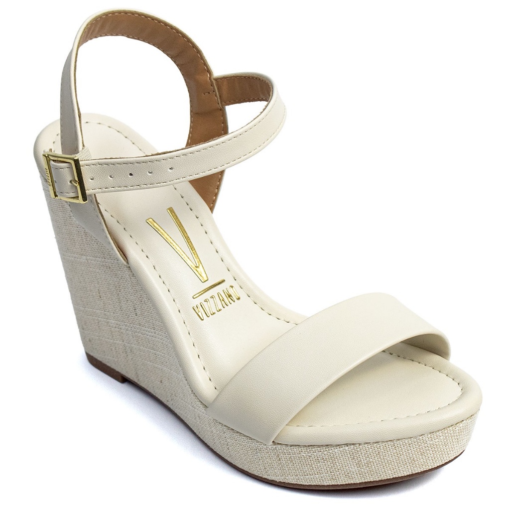 Sandália Vizzano Anabela Feminina Casual Plataforma 6283 Branco