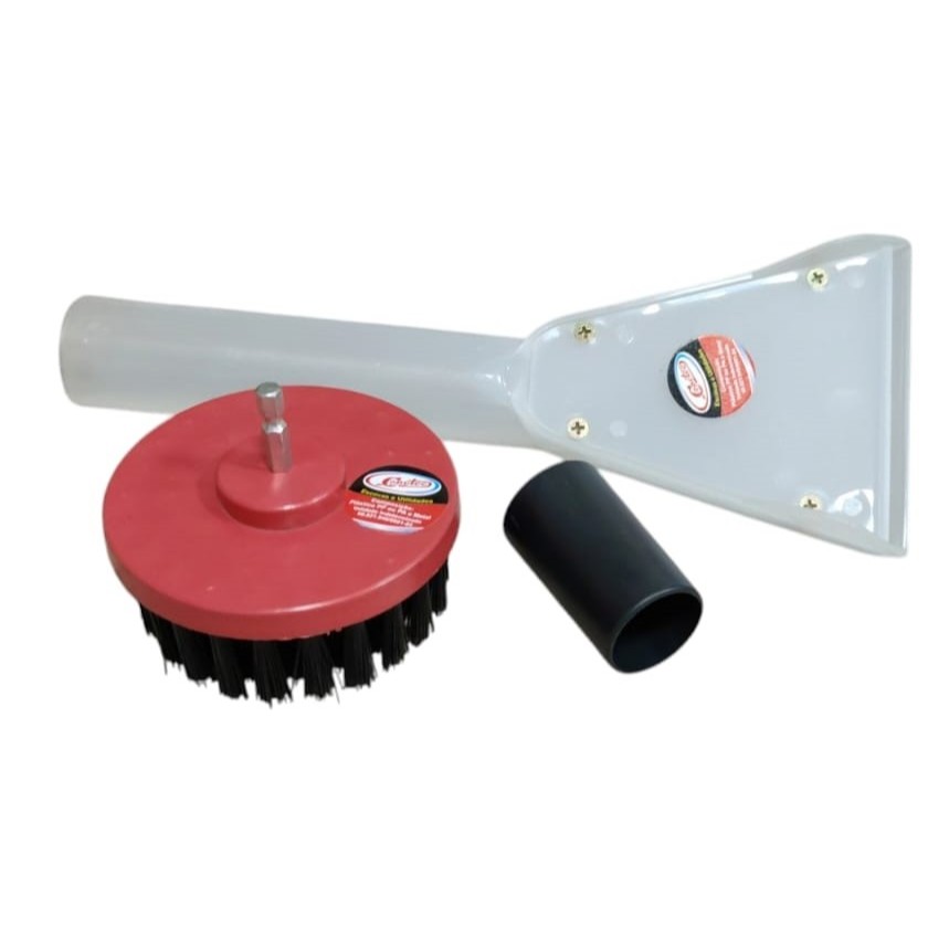 Kit Escova de limpeza rotativa 100 média vermelha + bocal de extratora Copetec