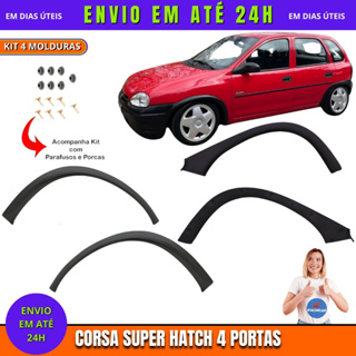 Kit 4 Moldura Para-Lama Corsa Hatch Super Texturizada + Kit Fixação Wind 2P Super 4P 94 a 02 em Oferta na Shopee