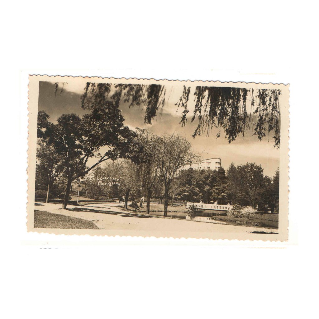 Cartão Postal com o parque da cidade de São Lourenço - MG