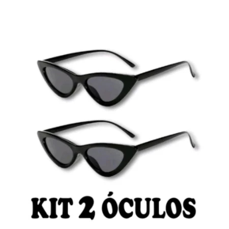 Kit 2 Óculos De Sol Retrô com Gatinho UV400