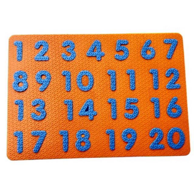 Brinquedo Pedagógico Numero 1 ao 20  Tabuleiro Tatame 21x31cm, escola