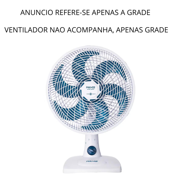 GRADE TRASEIRA VENTILADOR MAXIS 30CM ORIGINAL BRANCA PRETA — imagem 2 de 2