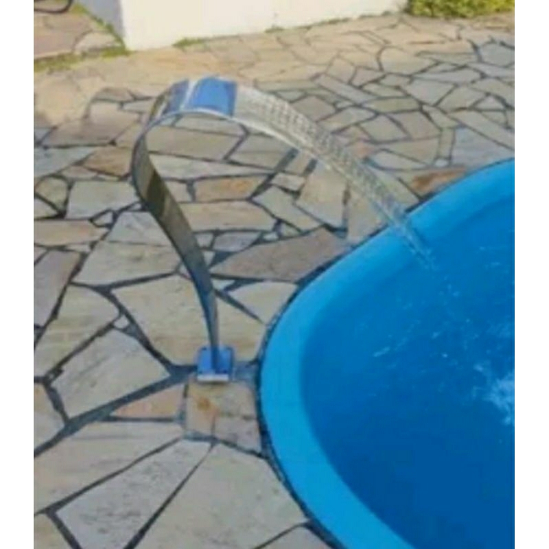 Cascata Media V-Inox Piscina Em Aço Inoxidável Mini Naja 50x12cm Cascata De Chão Cascata De Luxo Decoração Piscina