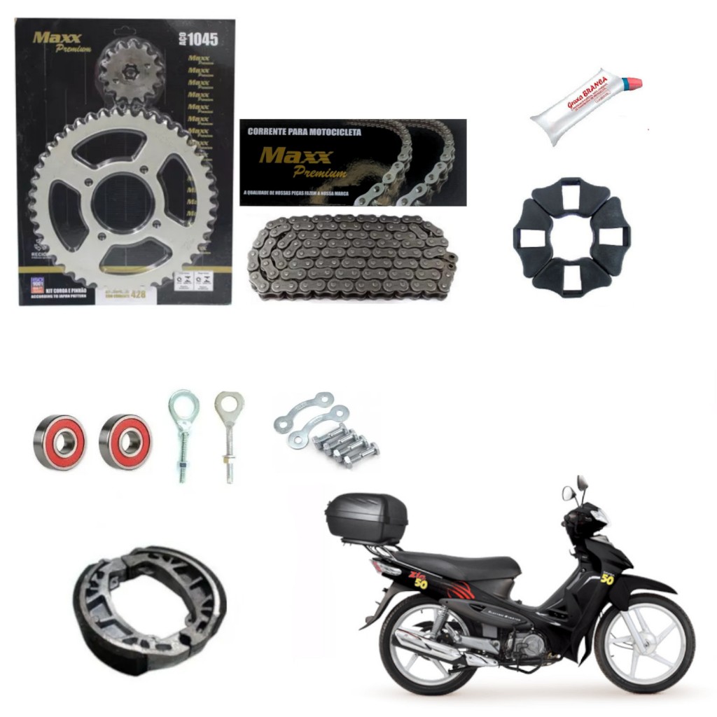 Kit Transmissão / Relação + Coxins + Lonas + Pecas Para Dafra Zig 50 em Oferta na Shopee