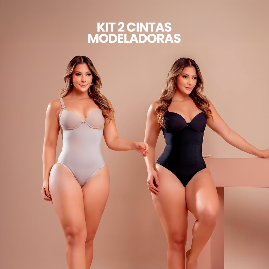 Kit 2 Cinta Modeladora Alta Compressão Feminina Com Bojo em Oferta na Shopee
