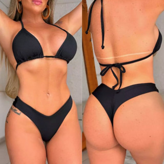 Conjunto Biquini Cortininha Calcinha Levanta Empina Bumbum Asa Delta Fio Dental Anarruga Moda Verão em Oferta na Shopee