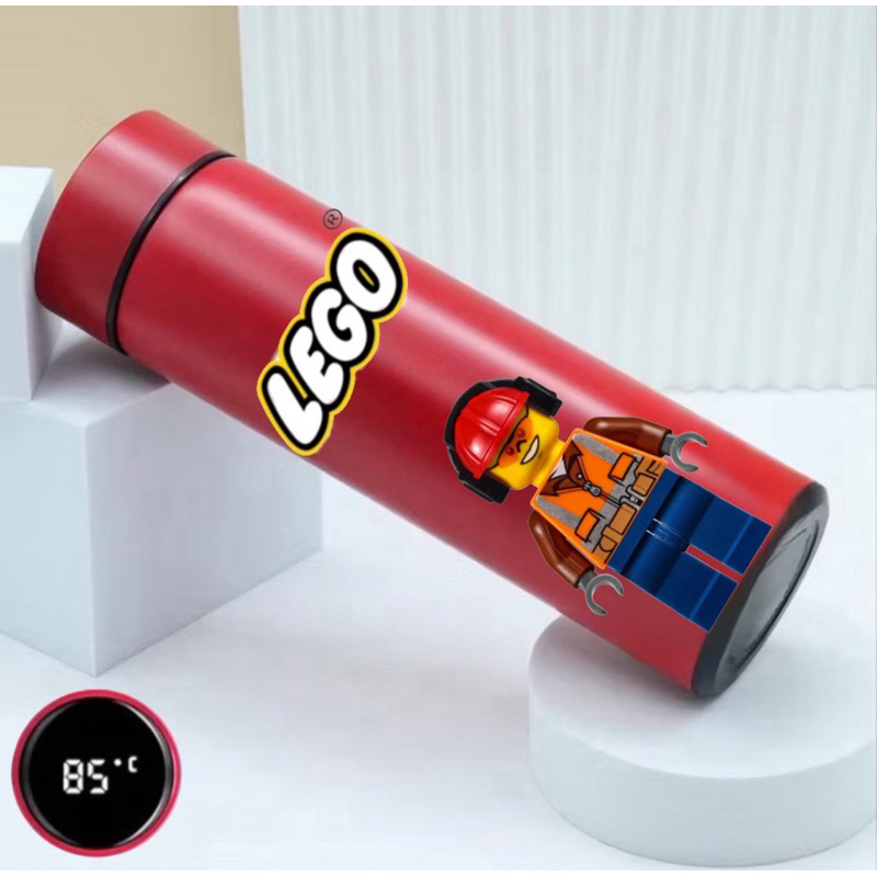 Garrafa Térmica LEGO 500ml com Termômetro Digital Inteligente Bebida Quente Fria Presente Criativo