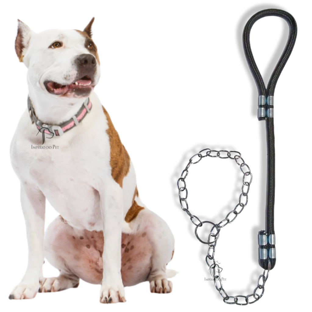 Guia Unificada para Cachorros Grandes Corda 14mm Colar Elo Reto Metal