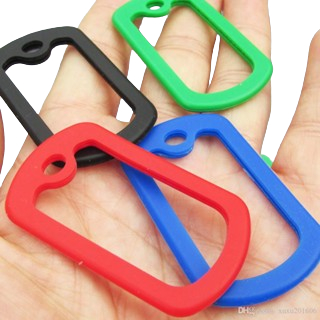 Moldura de borracha para dog tags, placa ou plaquetas de identificação 02 pares (4 und.)