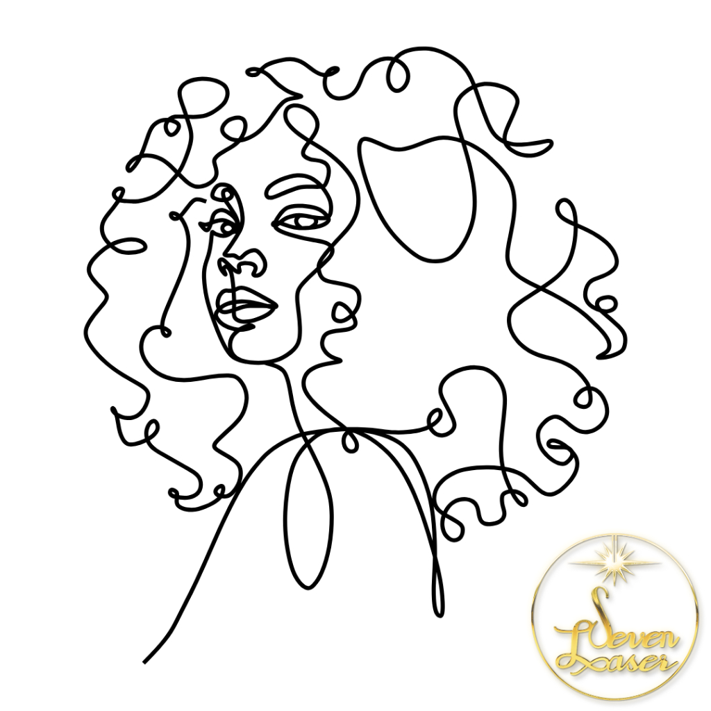 Quadro Decoração Mdf Mulher Cacheada Delicado Clinica de Estética Salão de Beleza