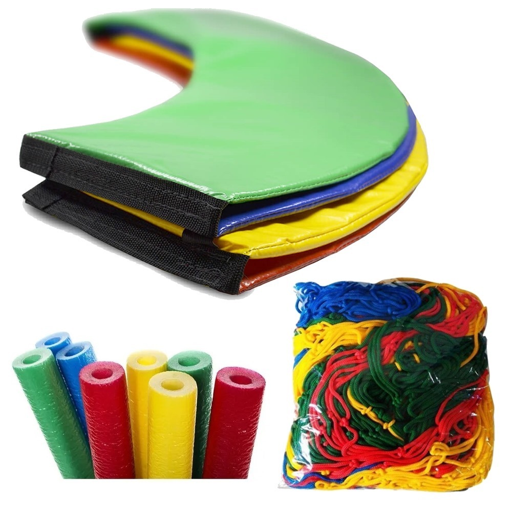 Acessórios Para Cama Elástica Nacional - Protetor de Molas 2,44m + Rede de Proteção 2,44m + 6x Isotubos em Oferta na Shopee