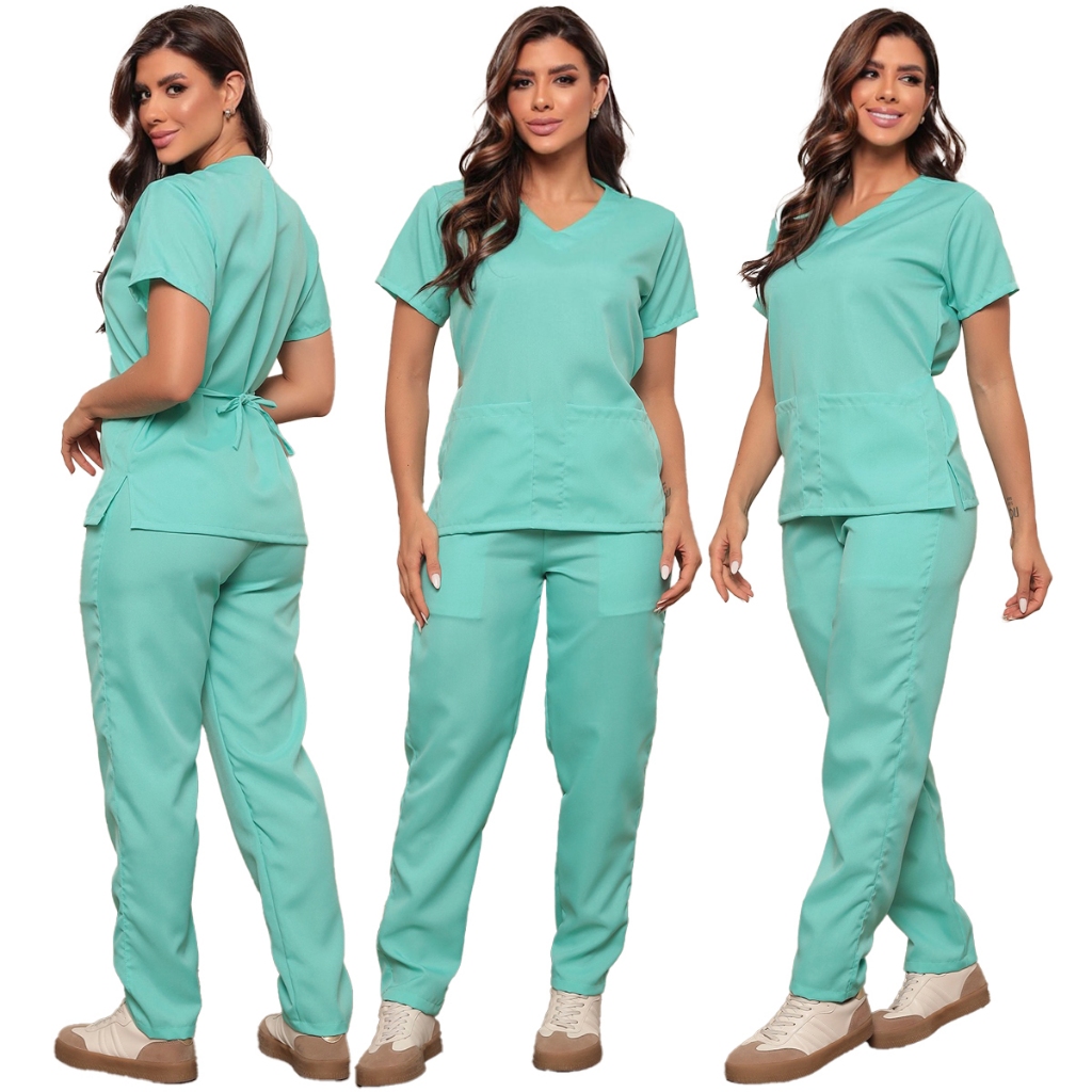 Pijama Hospitalar Cirúrgico Scrub Feminino Acinturado Varias Cores Tamanhos