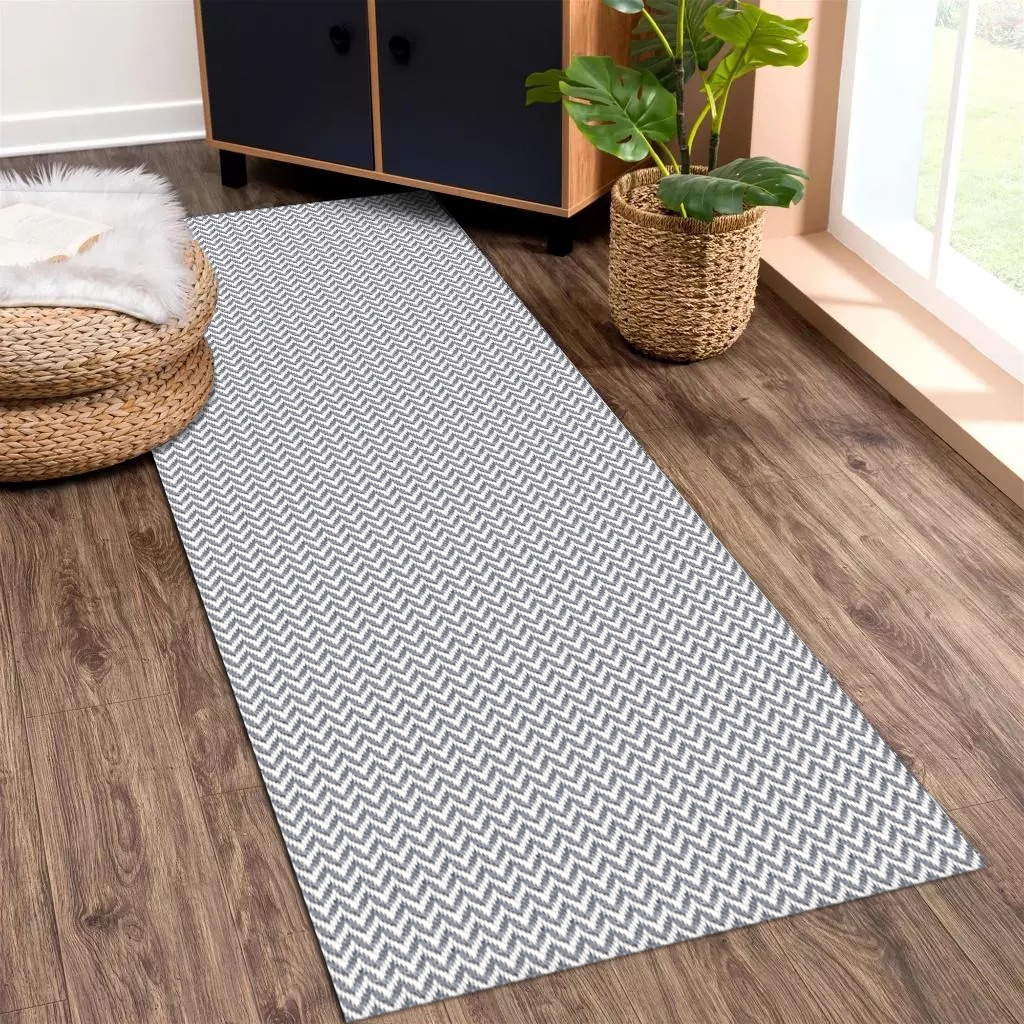 Tapete Passadeira 1,50m x 0,65m Antiderrapante Zig Zag Beira Cama Hall Cozinha Sala de Estar Fofinho em Oferta na Shopee