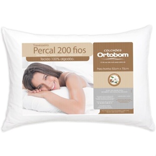 2 Travesseiro Ortobom Antialérgico Lavável 200 Fios 100% Algodão em Oferta na Shopee