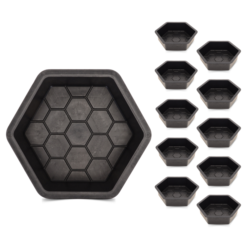 10 Unidades Forma para Calçamento Sextavada Estriada 25x25x8 em Oferta na Shopee