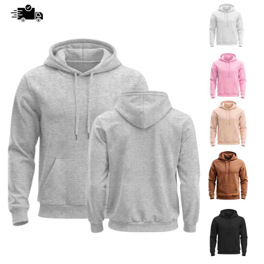 Moletom Canguru Masculino Feminino Liso Casaco com Capuz e Bolso - Lançamento