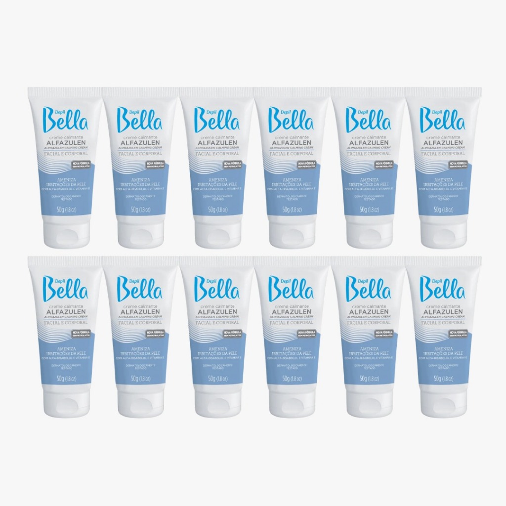 Kit Creme Calmante Alfazulen 50g 10 Unidades Depil Bella