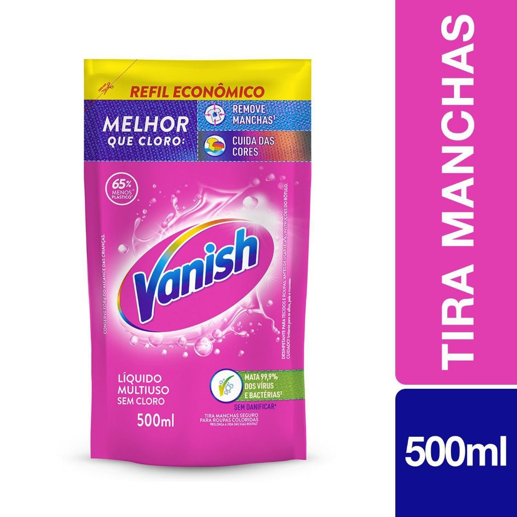 Tira Manchas Vanish Líquido Multiuso para roupas coloridas Refil Econômico 500ml em Oferta na Shopee