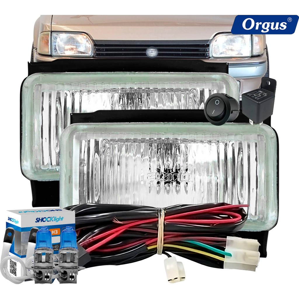 Farol Milha Apollo 90 91 92 Escort Verona Lente De Vidro Orgus Completo com Lâmpadas Super Brancas