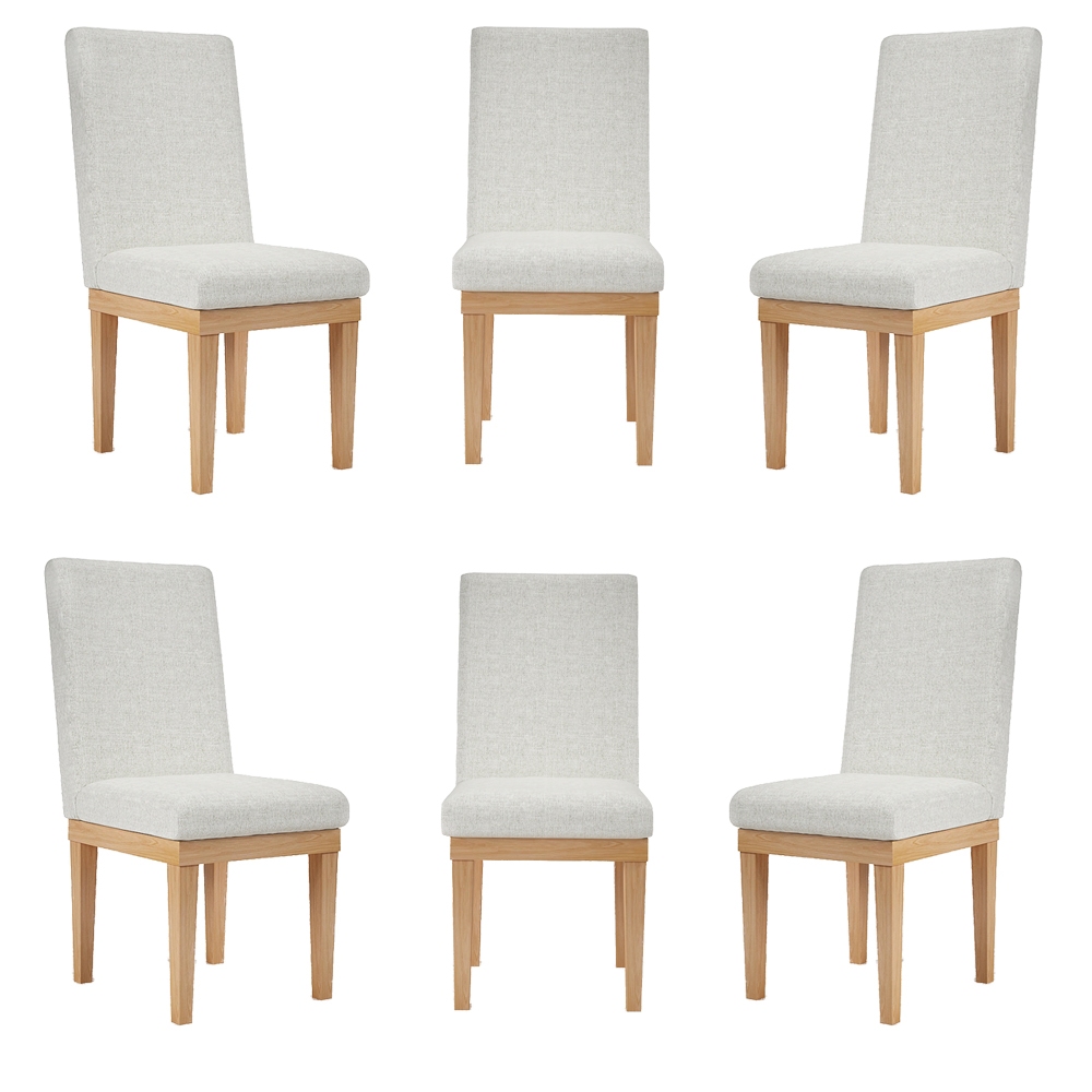 KIT 6 Cadeiras Reforçada para Mesa de Jantar Luxo Linho - Home & Living
