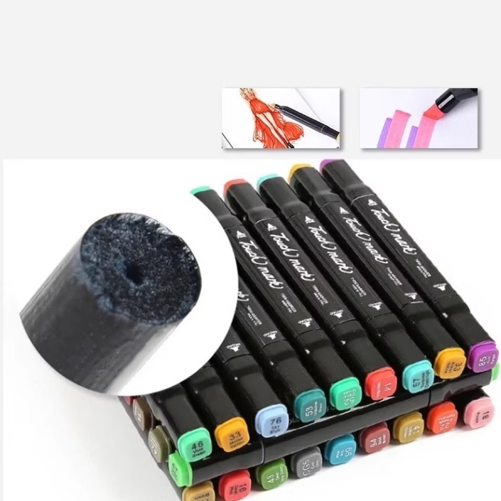 Kit Canetinhas Ponta Dupla Marca Texto +24/36/48/60/80 Livro De Colorir  Capa Dura 50 Páginas