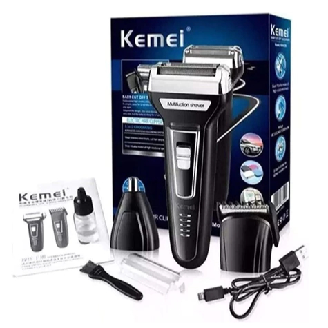 Maquina De Barbear Aparador e Depilador de Pelos Elétrico 3 Em 1